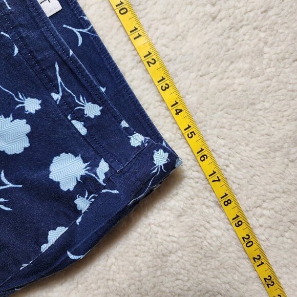 Esprit Ankle Pants Baggy Size 32 Blue Straight Stretch Casual Graphic Print - Picture 6 of 6